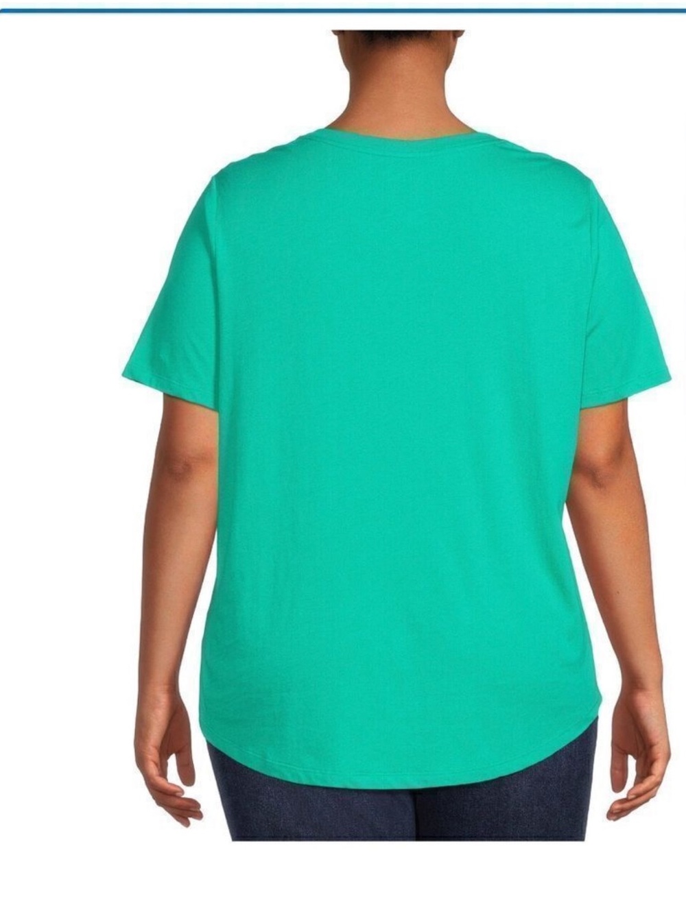 Terra & Sky Bright Teal V-Neck Short Sleeve Tee - Picture 6 of 8